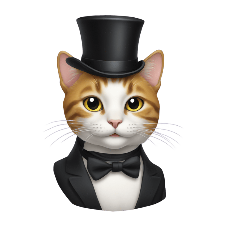 genmoji: a cat with a top hat