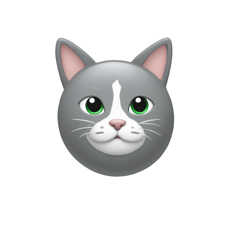 genmoji: Gray circle emoji with cat ears, but isn't a cat.