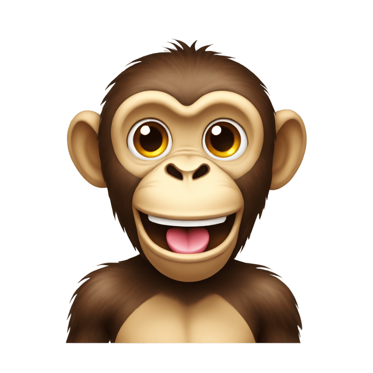 genmoji: monkey emoji combined with playful emoji with its tongue out