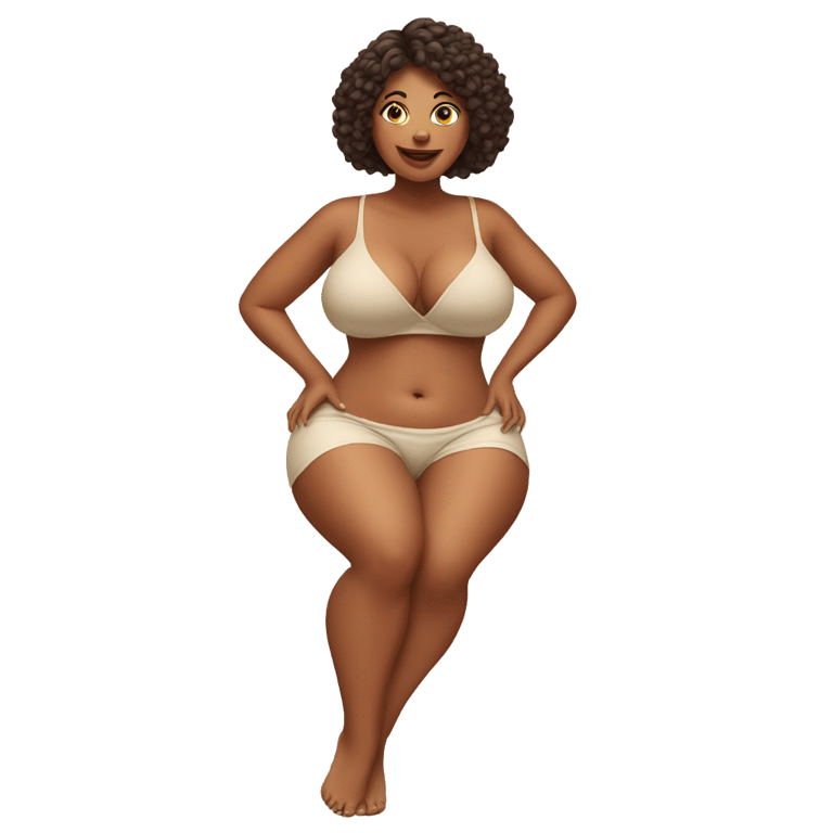 genmoji: woman with big breasts spreading her legs