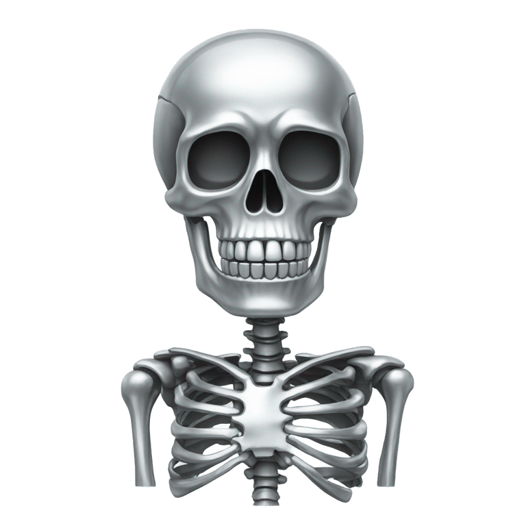 genmoji: Skeleton made out of chrome