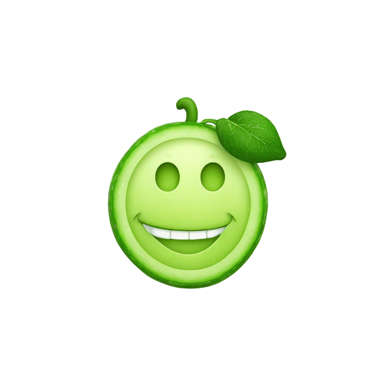 genmoji: A smiley face with cucumber