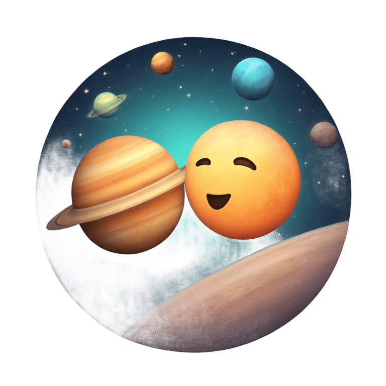 genmoji: planets hugging