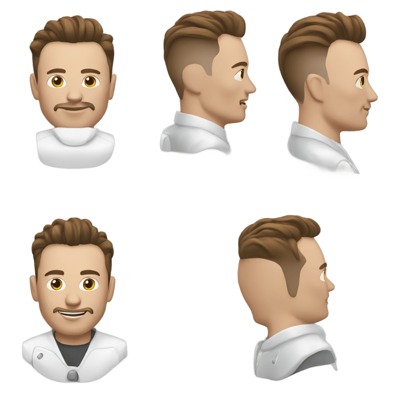 genmoji: Elon Musk as a Barber