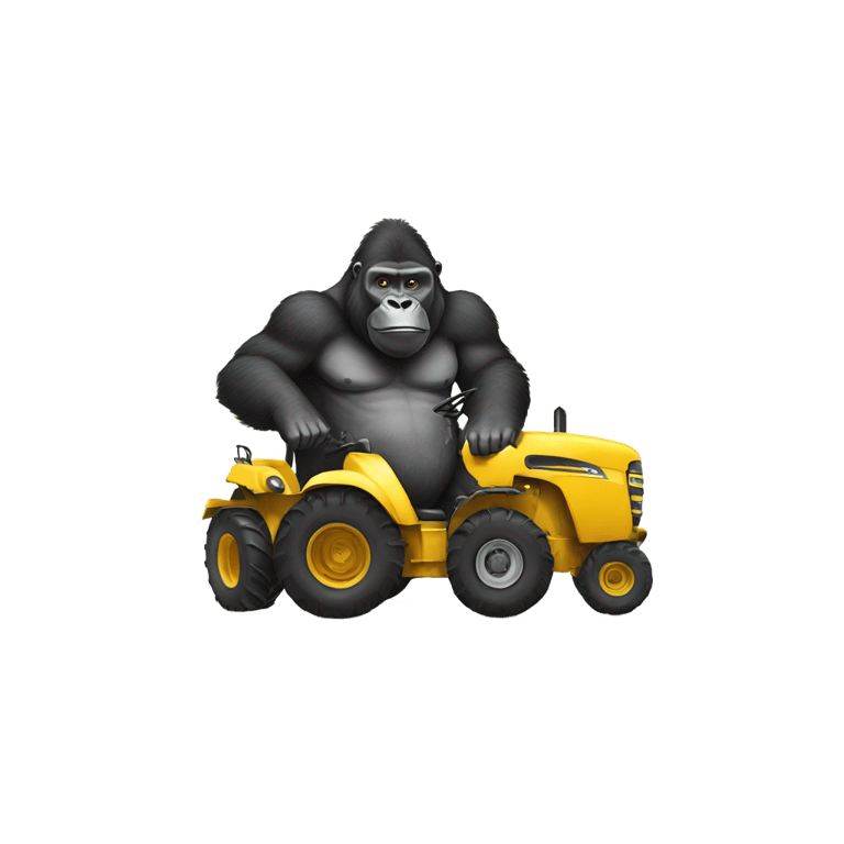 genmoji: Gorilla inside a tractor