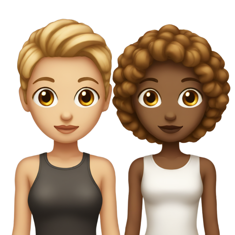 genmoji: Ligh brown skinned color skinny and a girl with big eyes
