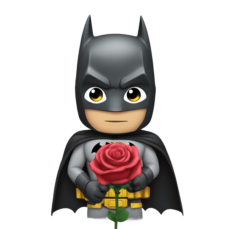 genmoji: Batman with a rose