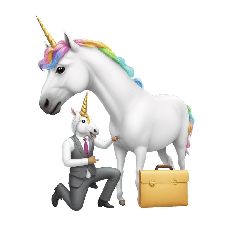 genmoji: business and funny unicorn