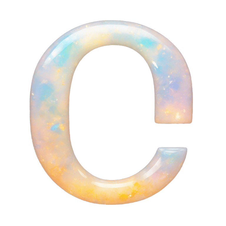 genmoji: Letter o made out of opal paint