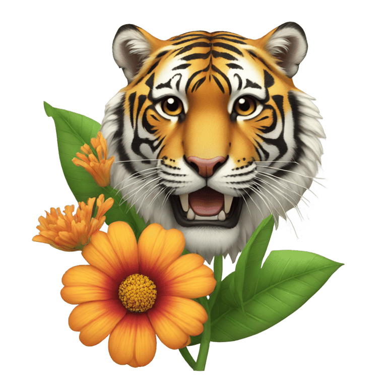 genmoji: Flower + tiger