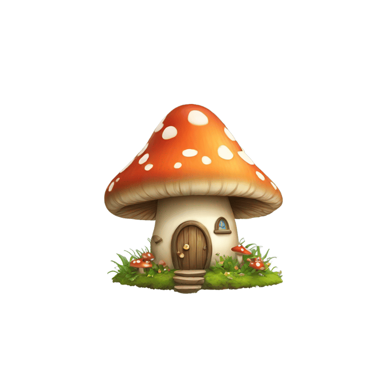 絵文字：A fairy house in the shape of a mushroom