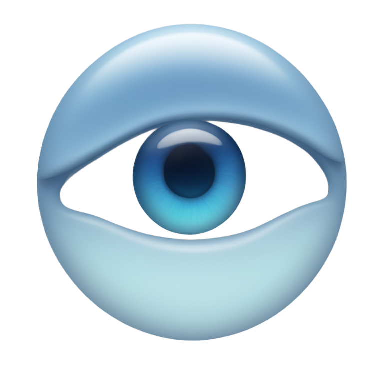 genmoji: outline of a blue eye sketch