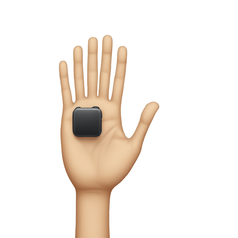 genmoji: One hand ready to keep a Iphone