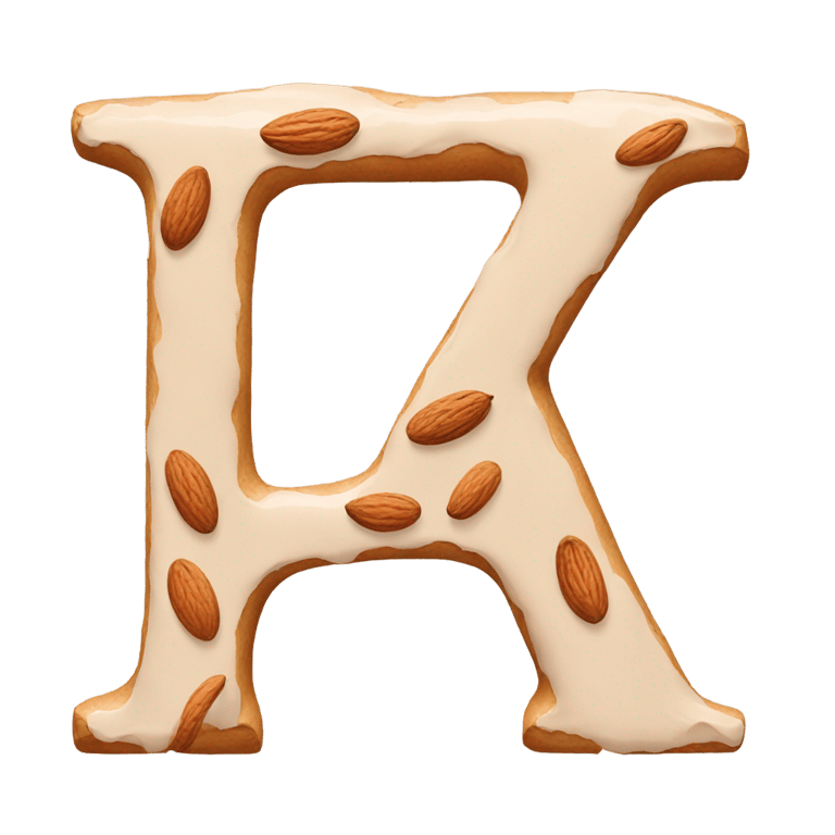 genmoji: Letter a made out of almond paint