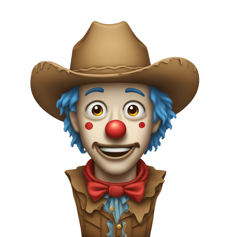 genmoji: Crying cowboy clown