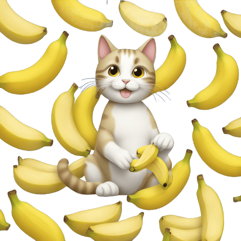 genmoji: cat eating a banana