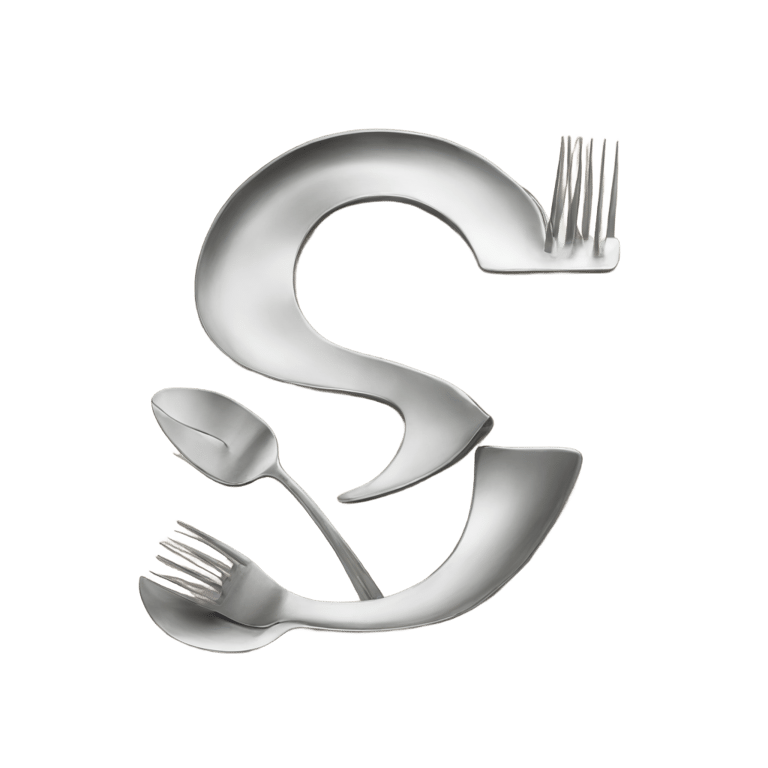 genmoji: Letter s made out of silverware