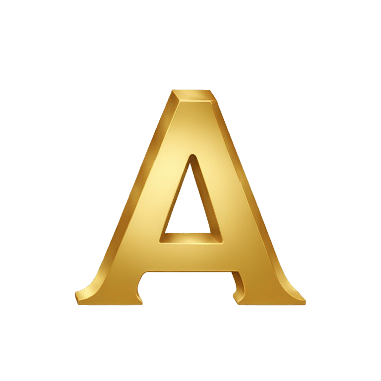 genmoji: bold golden letter 'A' 512x512