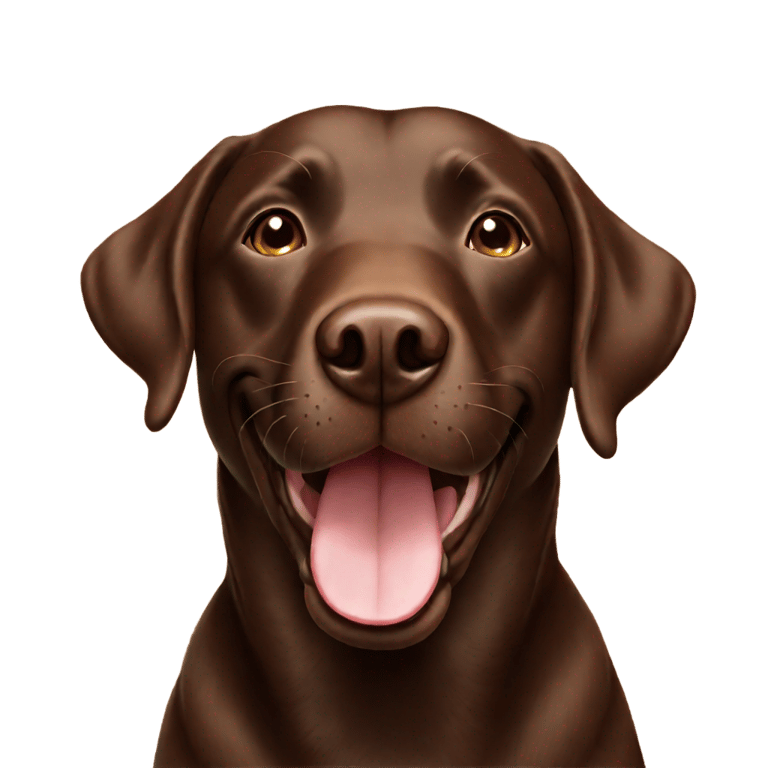 genmoji: A very happy chocolate Labrador