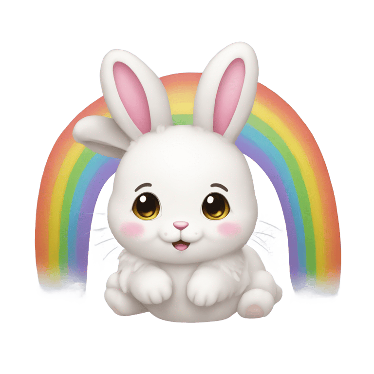 genmoji: rainbow simple cute Bunny