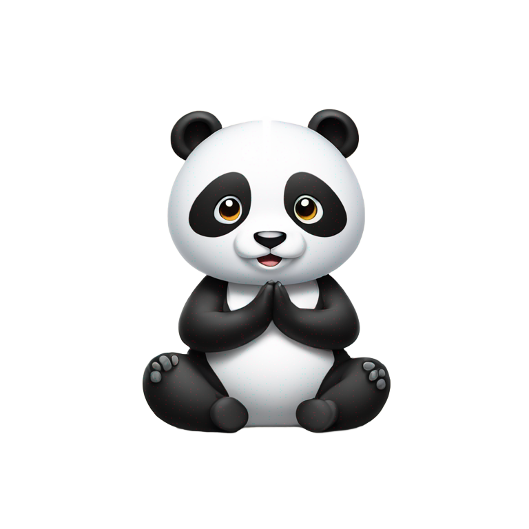 genmoji: panda meditating with light coming from background
