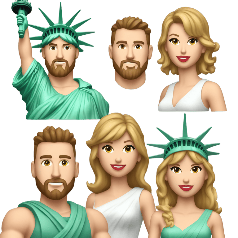 絵文字：0% Travis Kelce 0% Taylor Swift 100% Statue of Liberty