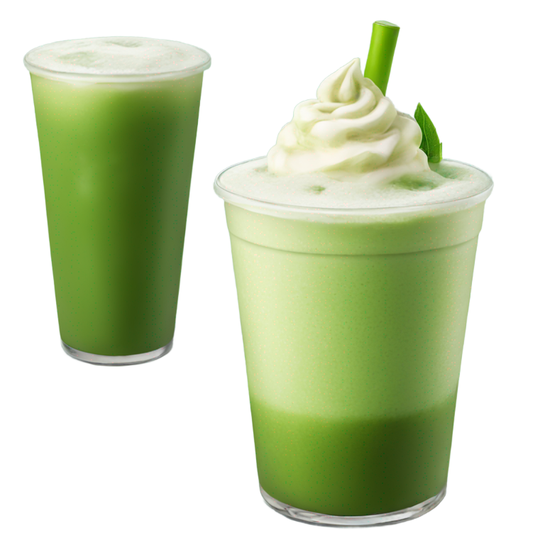 genmoji: matcha latte iced