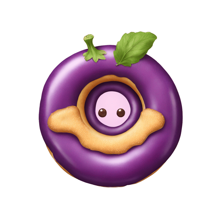 絵文字：Eggplant inside of a donut