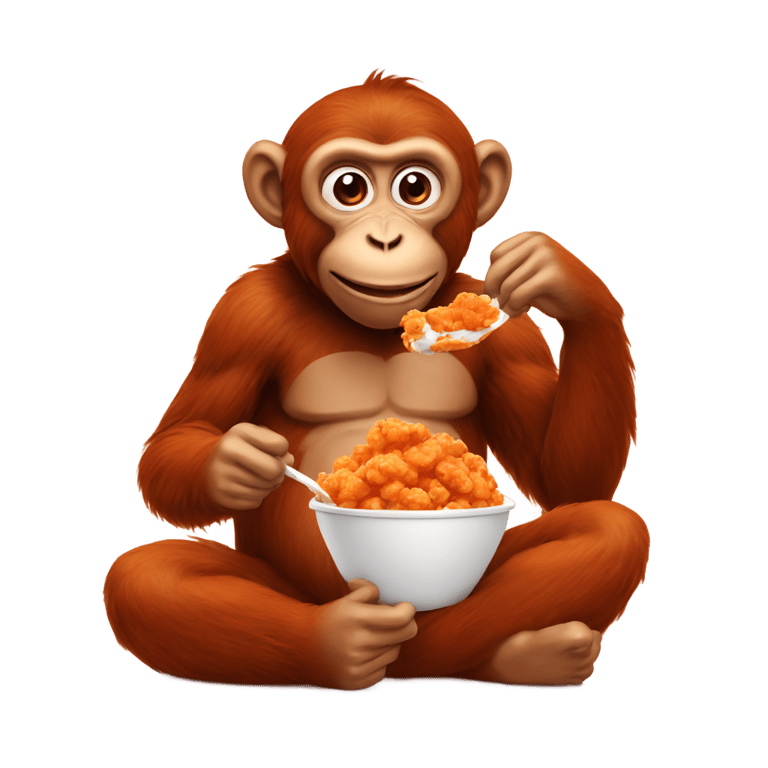 genmoji: Monkey eating popeyes