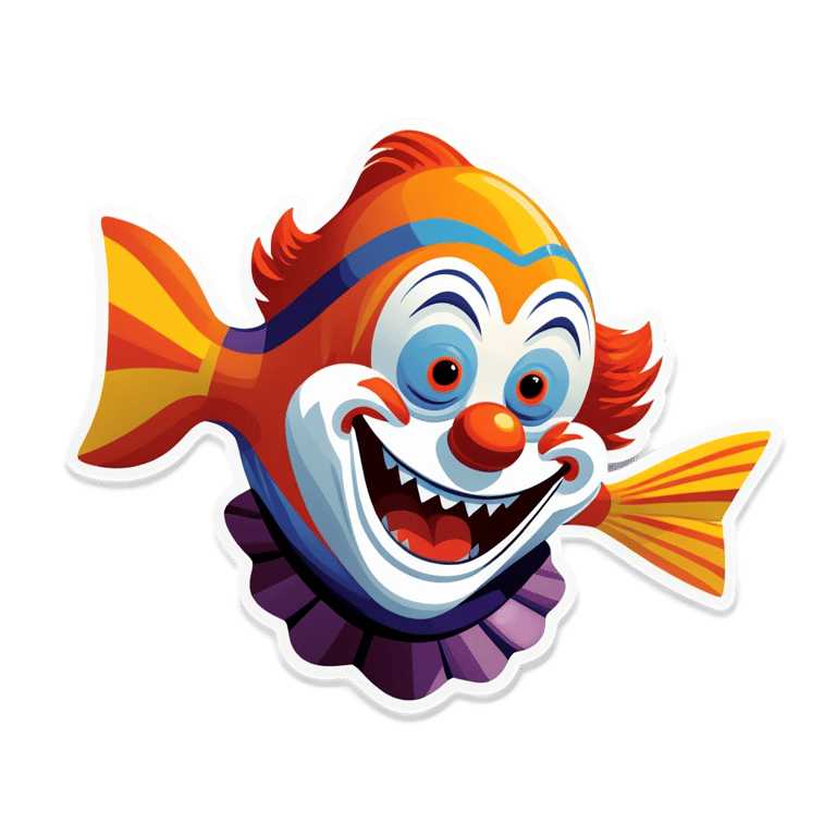 genmoji: Un poisson clown qui saute de joie