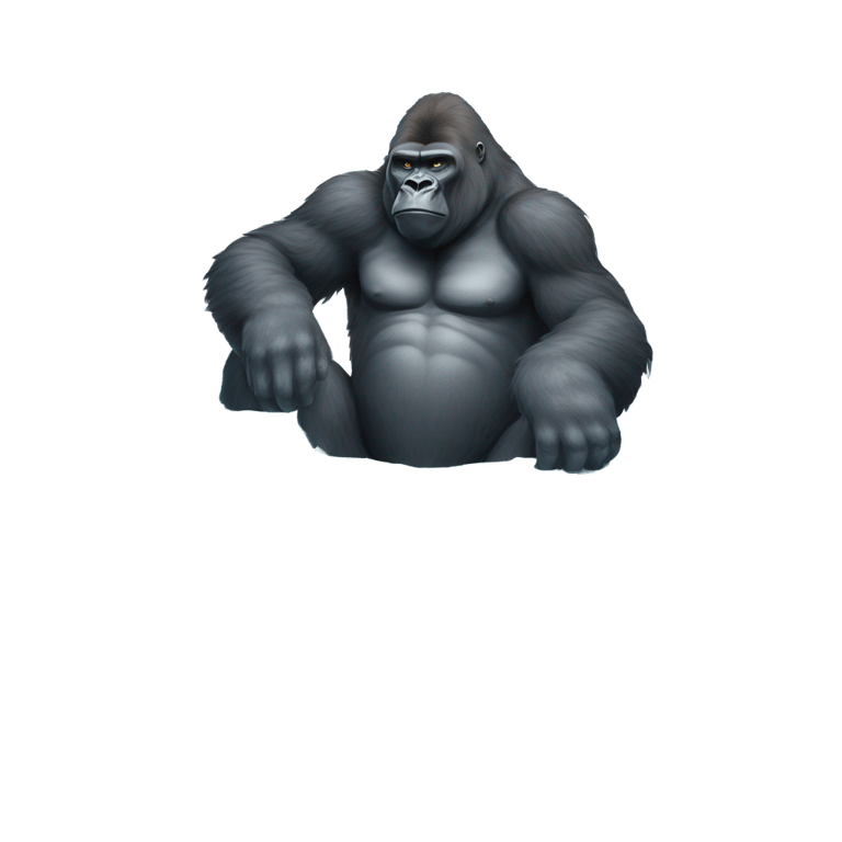 genmoji: big mok gorilla in the scorching heat of the iceberg