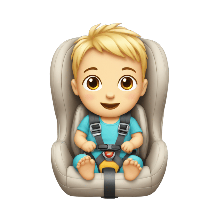 絵文字：Cute baby in car seat