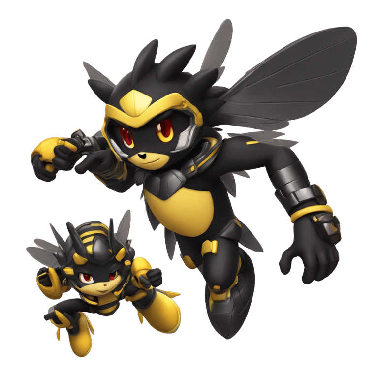 genmoji: Shadow The Hedgehog and charm the bee fusion