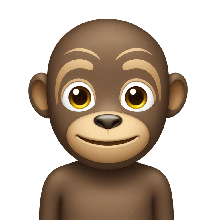 genmoji: Brown Monkey with a white buzzcut