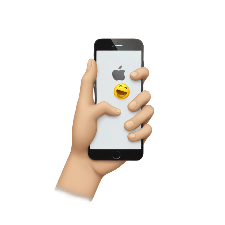 genmoji: One hand having an IPhone into