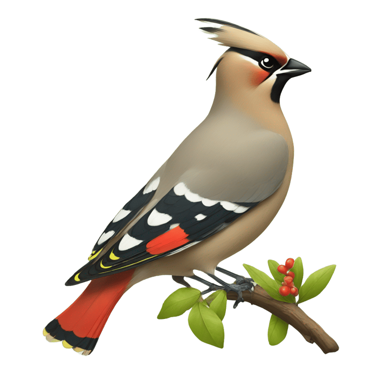 genmoji: bohemian waxwing