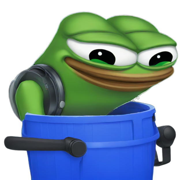 genmoji: pepe the frog dropping microphone