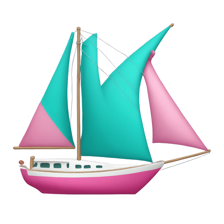 genmoji: pink and teal sail boat