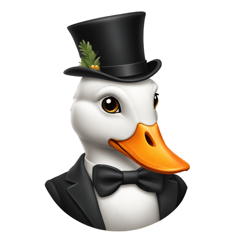 genmoji: A goose with a tophat