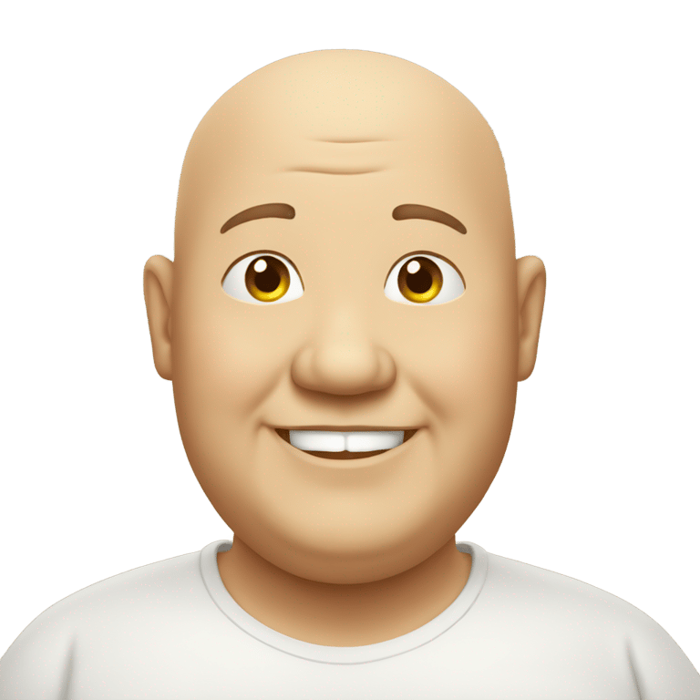 genmoji: Happy fat bald guru