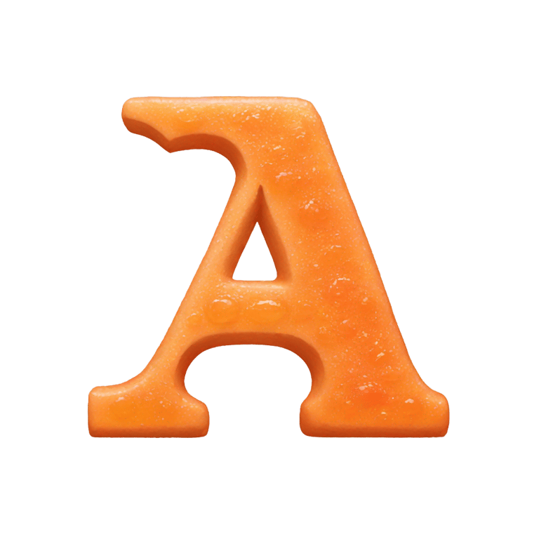 genmoji: Letter a made out of apricot paint