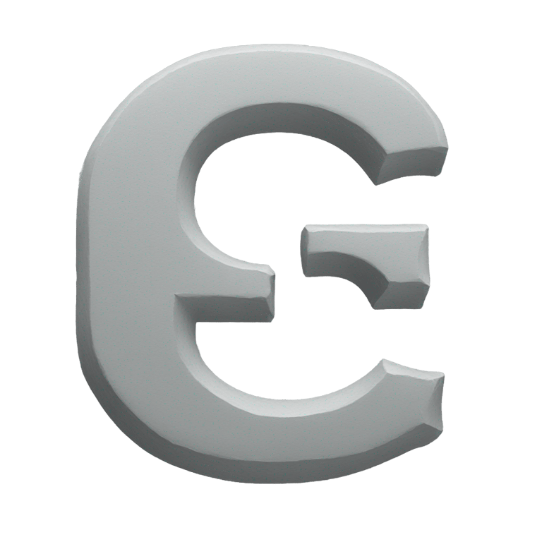 genmoji: Letter g made out of gray paint