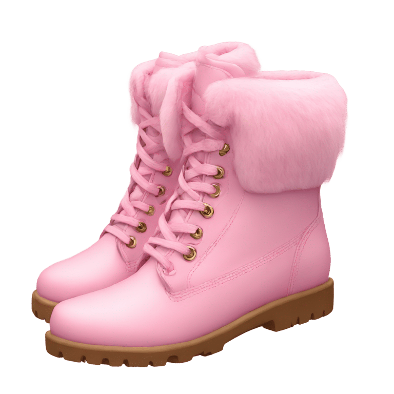 genmoji: Fur boots pink