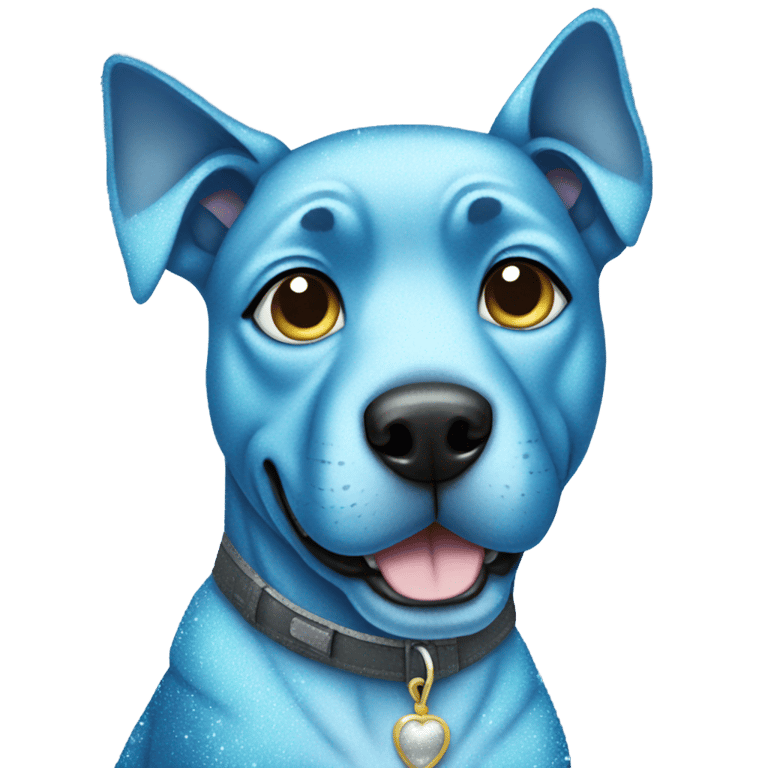 genmoji : Blue sparkly dog