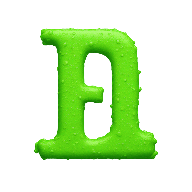 genmoji: Letter l made out of lime green paint