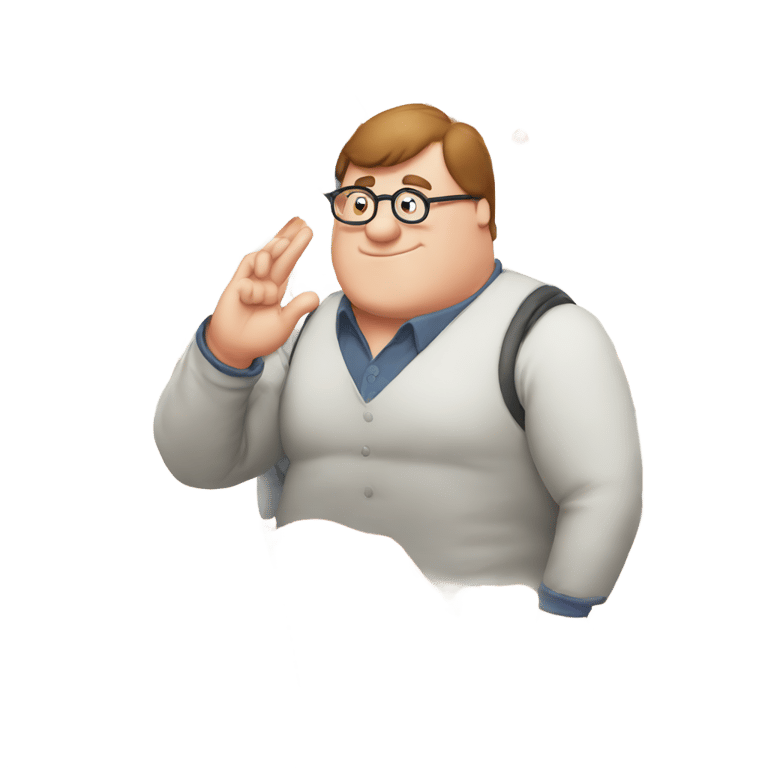 genmoji: Peter griffin saluting to the gay flag