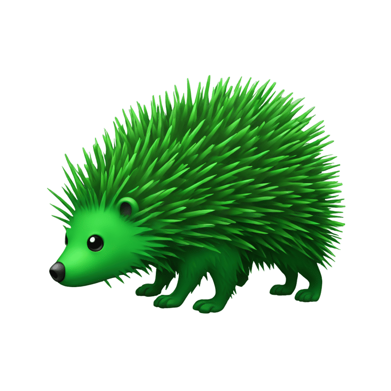 絵文字：a green toxic symbol radioactive porcupine