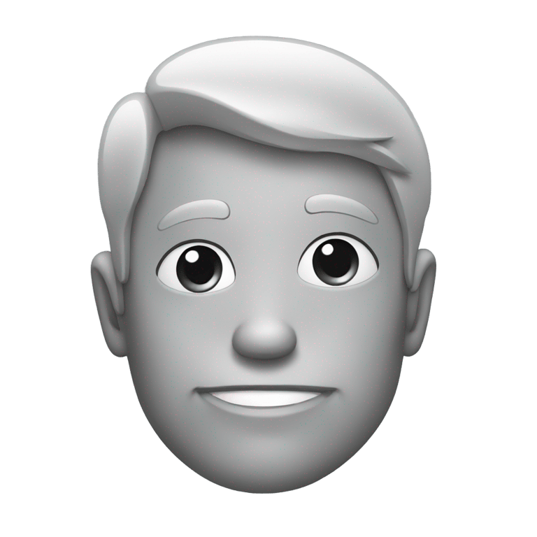 genmoji: grey face neutral expression in style of smiley emojis