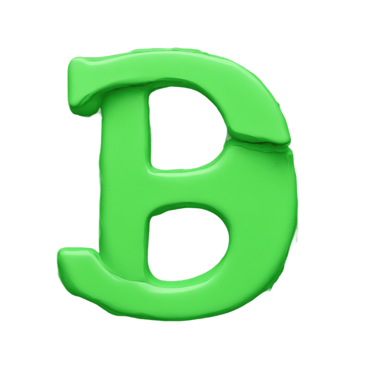 genmoji: Letter g made out of green paint