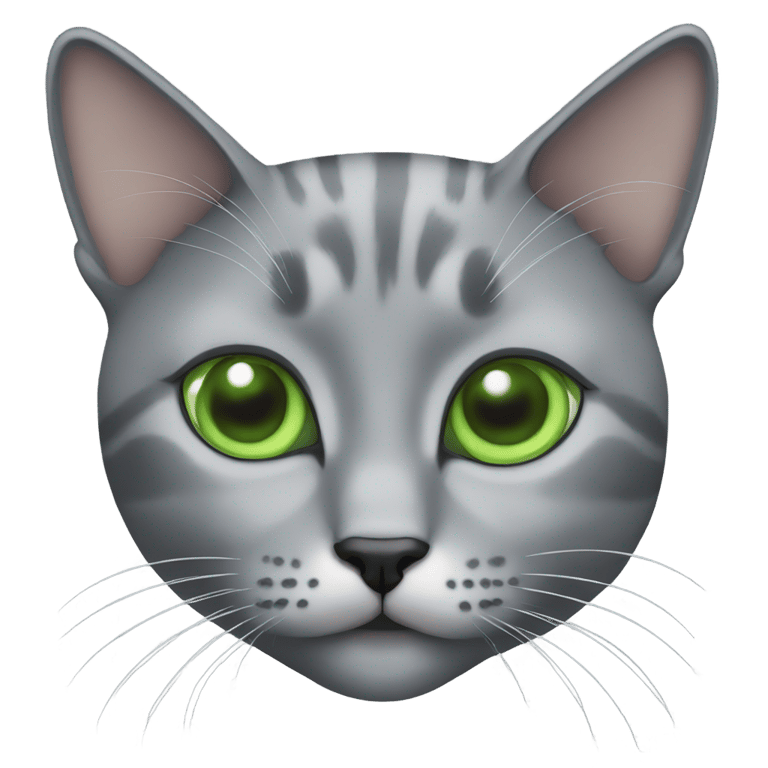 genmoji: grey cat green eyes